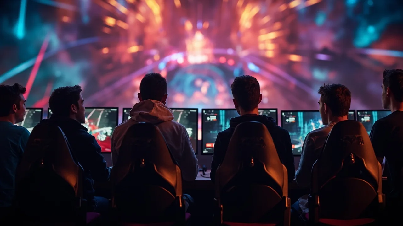 MOBA pick-ban phase and macro callout, illustrative